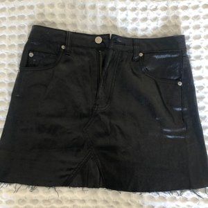 Signature Eight Black Waxed Denim Skirt